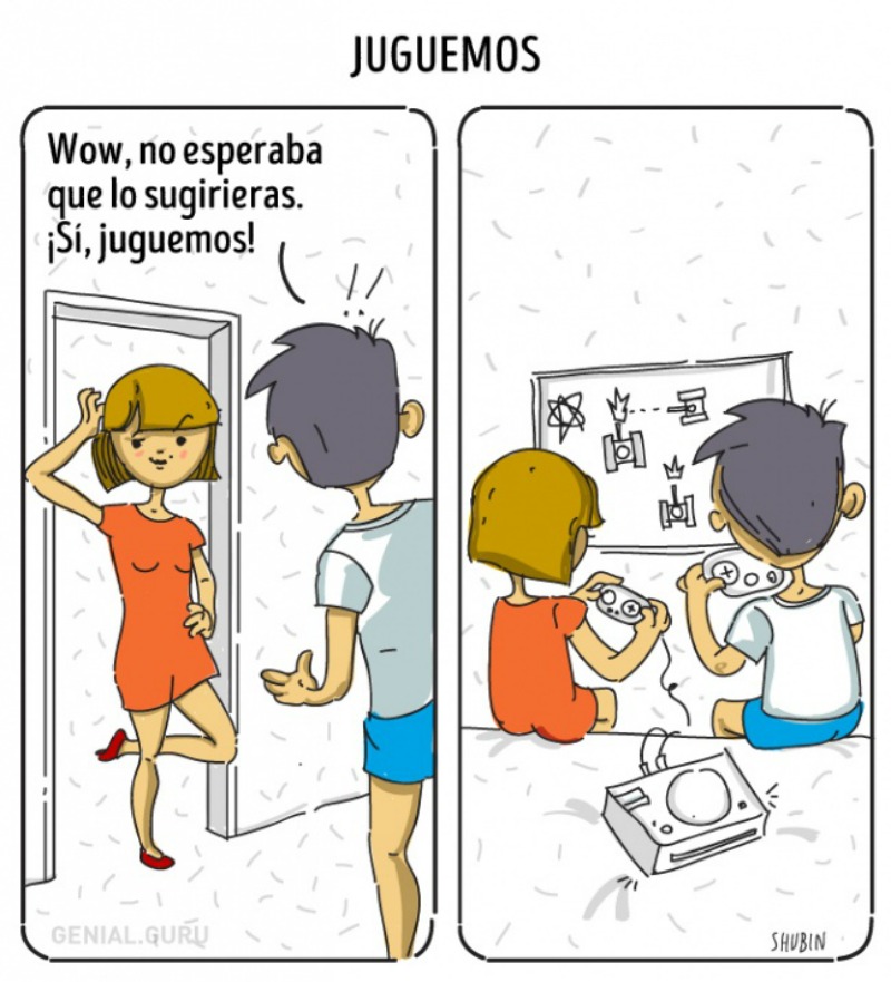 Ilustraciones de una pareja tipica 12