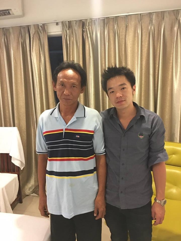 See SWNS story SWHOME; A homeless man who handed in a designer wallet full of cash was rewarded with a JOB and a new FLAT to live in. Good-hearted Woralop (corr), 45, had just nine baht (0.20p) to his name when he spotted the Hermes wallet with 20,000baht (£440gbp) and credit cards on the street earlier this month. Despite having barely eaten, he trudged to the local police station and gave police the expensive brown leather wallet with all the money still inside. Owner Niity Pongkriangyos, 30, was so thrilled when cops tracked him down that he offered destitute Woralop, who has no surname, a job at his metalwork factory in Bangkok, Thailand.