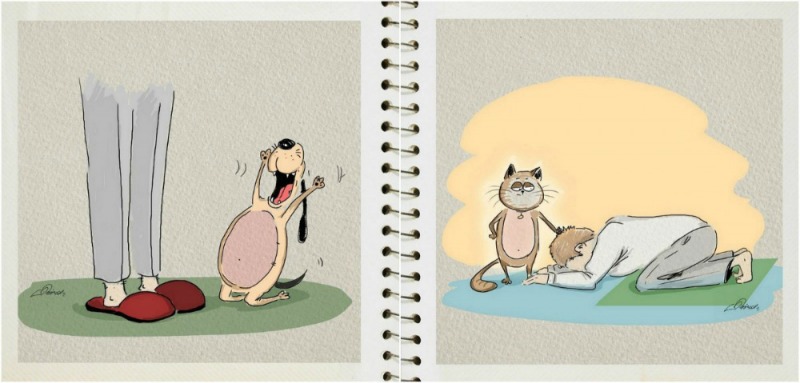 Ilustraciones de perros y gatos 6