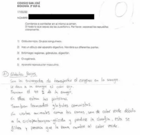 14 peores respuestas de examenes 12