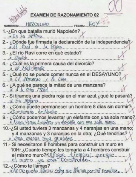 14 peores respuestas de examenes 3