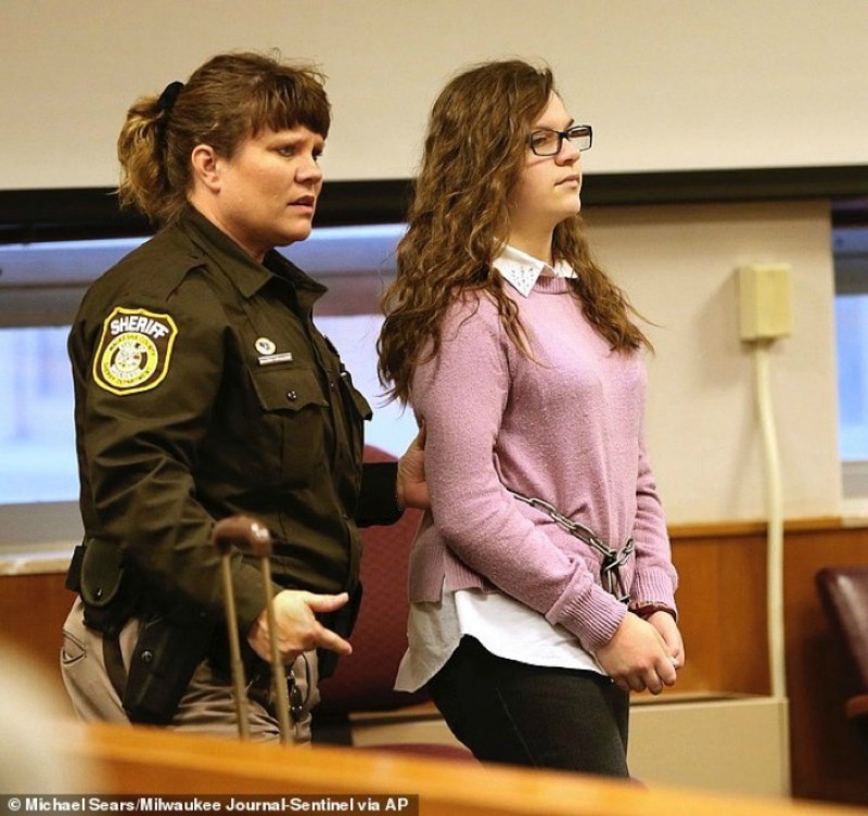 December 22, 2016 At a motion hearing for Anissa Weier accused of being involved in the stabbing of another girl in Waukesha related to the "Slenderman" on line horror story website. The hearing concentrated on her ability to understand he Miranda rights that were read to her before being interviewed by Police about the case. Here Anissa Weier is led into the courtroom. MICHAEL SEARS/MSEARS@JOURNALSENTINEL.COM